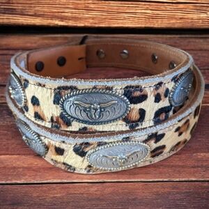 The Great Plains Leopard Leather Belt